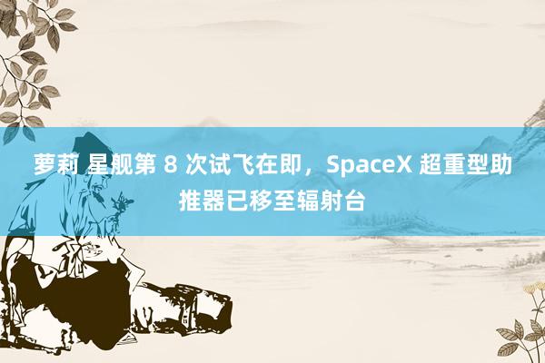 萝莉 星舰第 8 次试飞在即，SpaceX 超重型助推器已移至辐射台
