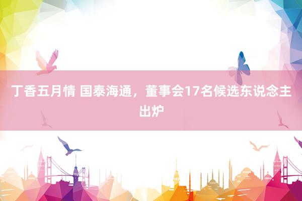 丁香五月情 国泰海通，董事会17名候选东说念主出炉