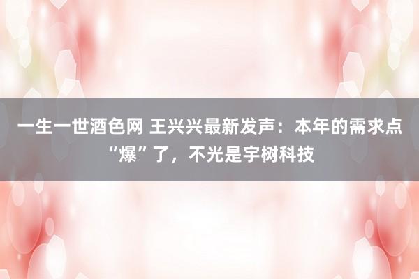 一生一世酒色网 王兴兴最新发声：本年的需求点“爆”了，不光是宇树科技