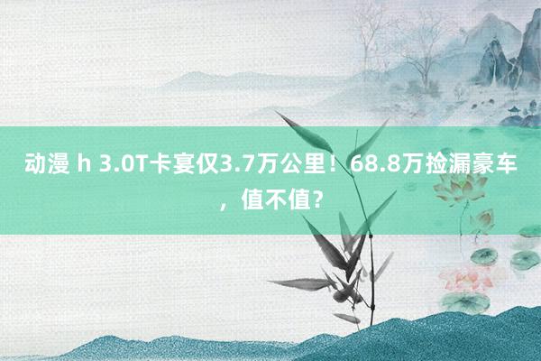 动漫 h 3.0T卡宴仅3.7万公里！68.8万捡漏豪车，值不值？